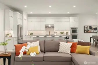 Great room open to spacious kitchen