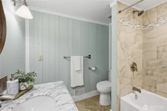 Main level full bathroom.