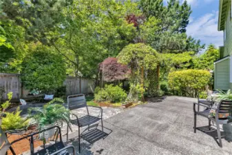 Spacious patio for backyard entertaining. No houses behind you so it's very private.