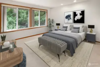 Virtual staged Master Bedroom