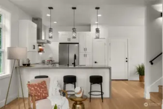 Kitchen with counter seating