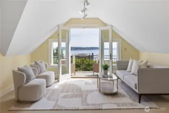 Welcome to the third floor. This area offers spectacular 180 degree views. This space could be used for play, entertaining, or additional living space.