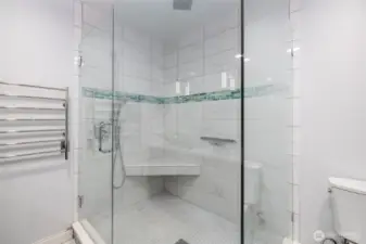 Extra large walk in shower off the primary bedroom.