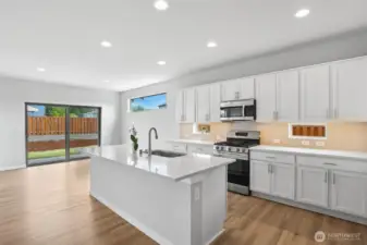 Kitchen with Quartz counters