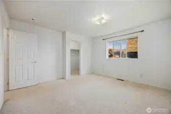 Primary bedroom with walk-in closet