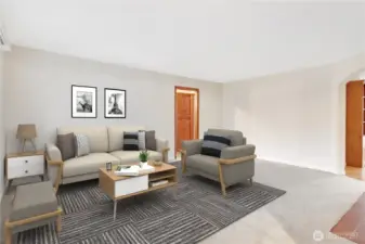 Virtually staged upper living room