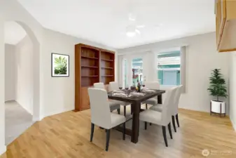 Virtually staged dining room