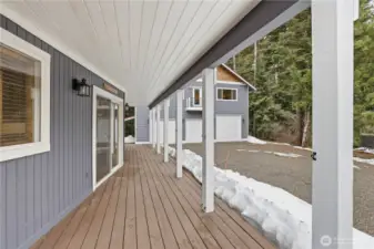 Covered porch on Main Cabin