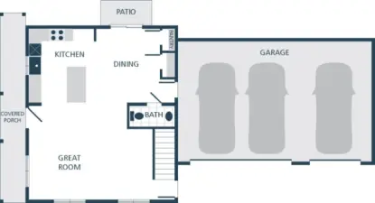 Image is a rendering Photographs are for illustrative purposes only. Features, finishes, interior/exterior colors, landscaping and floorplan shown may vary from actual homes built.