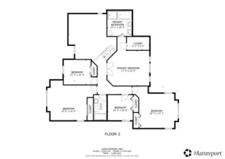 Upper level floor plan.