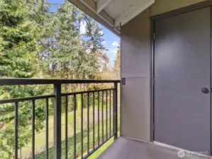 A view from the back deck that also shows the storage closet.
