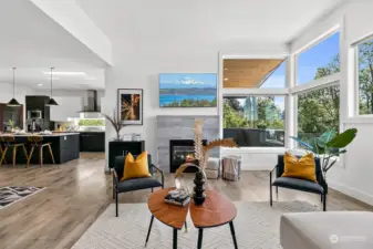 Living room with an abundance of natural light.