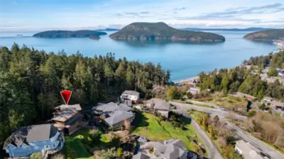 Amazing views out to Burrows Bay and islands from this custom home.