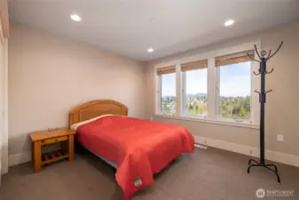 This bedroom also takes advantage of the view.