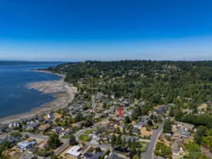 Looking north toward the Olympics and nearby Three Tree Point.
