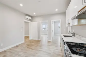 ADU kitchen/living area.