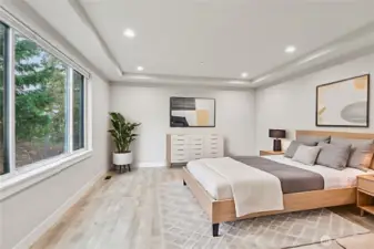 Bedroom with en-suite bathroom.  Virtually Staged.