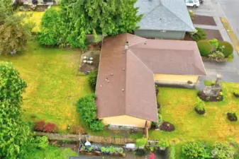 Aerial View of home showing front and backyards