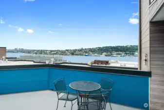 Building roof top deck with more great views.  Perfect for your 4th of July fireworks party.