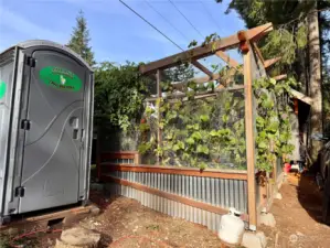 No septic yet, portable restroom is onsite.