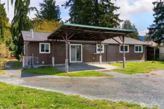 Back view of home/covered patio