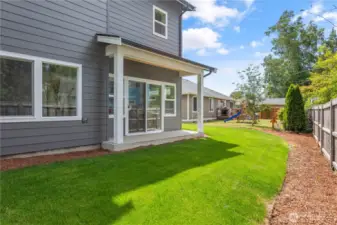 Patio at rear of home.