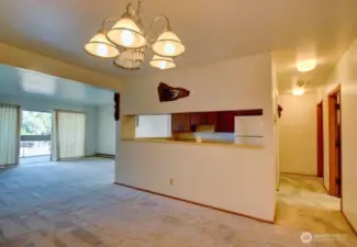 View from dining area/entry way.