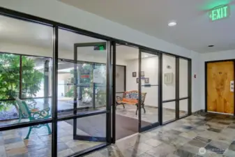 Entrance to the lobby of the Deer Runn Condos.