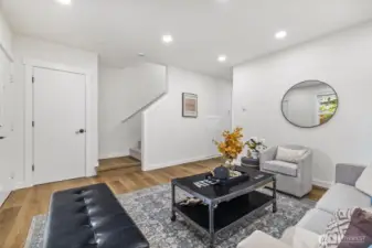 Cozy up in this light-filled gathering space