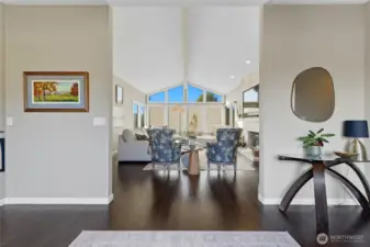 Entrance looking into living room