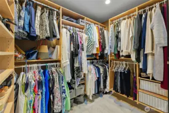 Primary bedroom attached walk-in closet