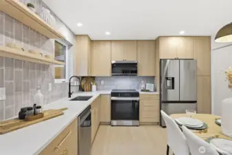 Stainless steel appliances.