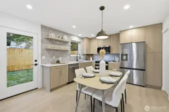 Dining area with access to back patio.