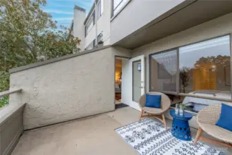 Private deck off living room