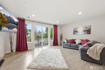 Grand great room with enormous living room, dining and kitchen