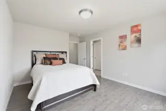 Large windows flood the room with light.