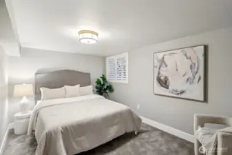 basement bedroom - fully conforming with closet and legal egress
