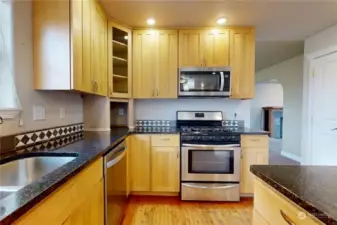 Kitchen with granite countertops