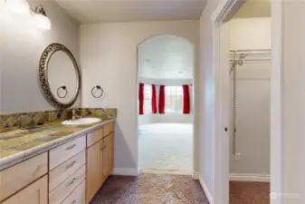 Primary Bathroom facing Primary Bedroom