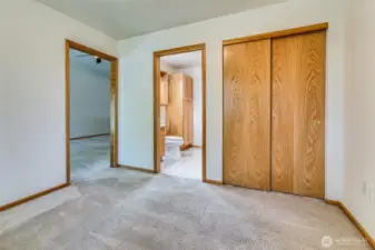 Second bedroom with pocket doors for increased accessibility.