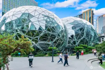 Just a few blocks to the sphere.