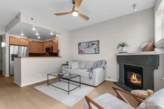 Gas fireplace in livingroom