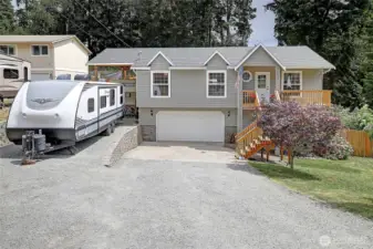 RV parking, fruit trees, designated garden beds