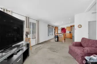 Family room open to kitchen