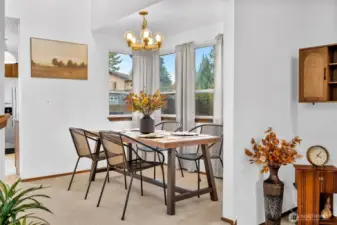 Large dining room, great for entertaining or hosting.