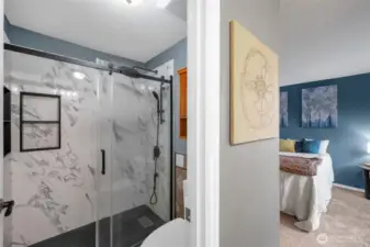 Updated & modern shower.