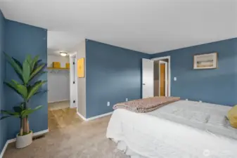 Entrance to bathroom. Plenty of room for that barn door you've wanted.