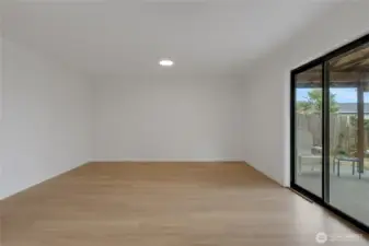 Family room w/slider to covered patio