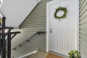 Covered entry makes coming and going a breeze.