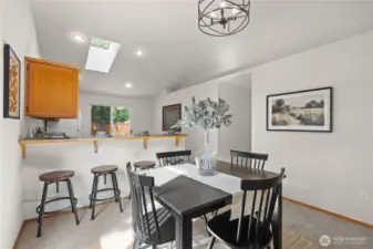 In its own space, you can have formal and casual eating spots!